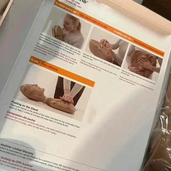 New. AHA Adult And Child CPR Trainer. Mannequin DVD. Extra Lung, Wipes. - Picture 4 of 7